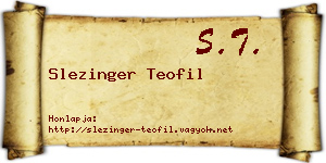 Slezinger Teofil névjegykártya